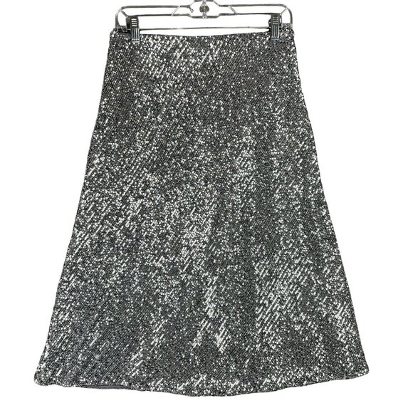Talbots Skirt Womens 6 Sequins Silver Classic Dressy Holiday Glam Work Event - Picture 3 of 10